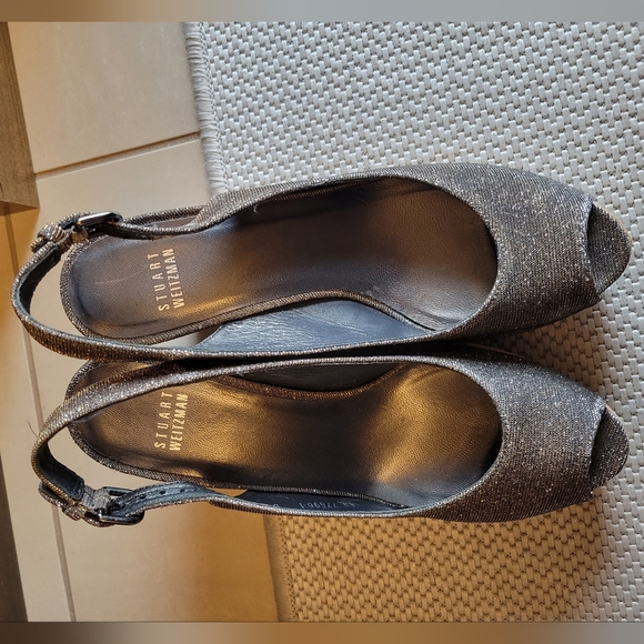 Stuart Weitzman Women's Riveria Wedge Sandals platform - Gold 8N - Picture 3 of 15